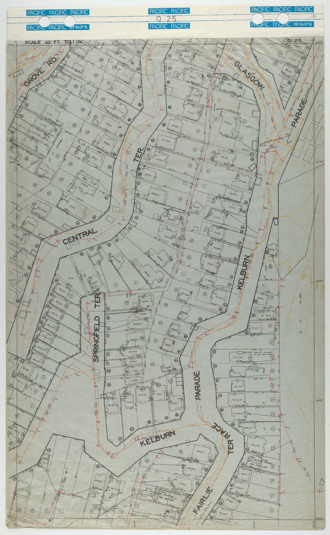 40 Foot to an Inch Record Sheet, sheet Q25