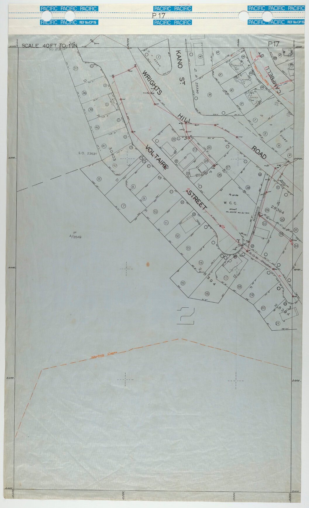 40 Foot to an Inch Record Sheet, sheet P17