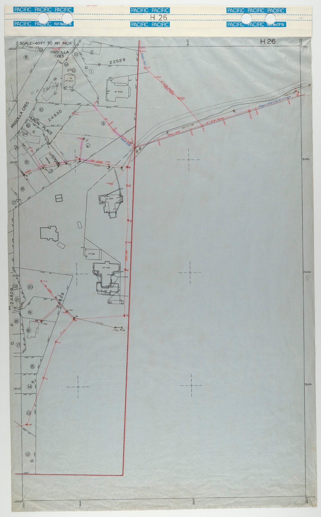 40 Foot to an Inch Record Sheet, sheet H26