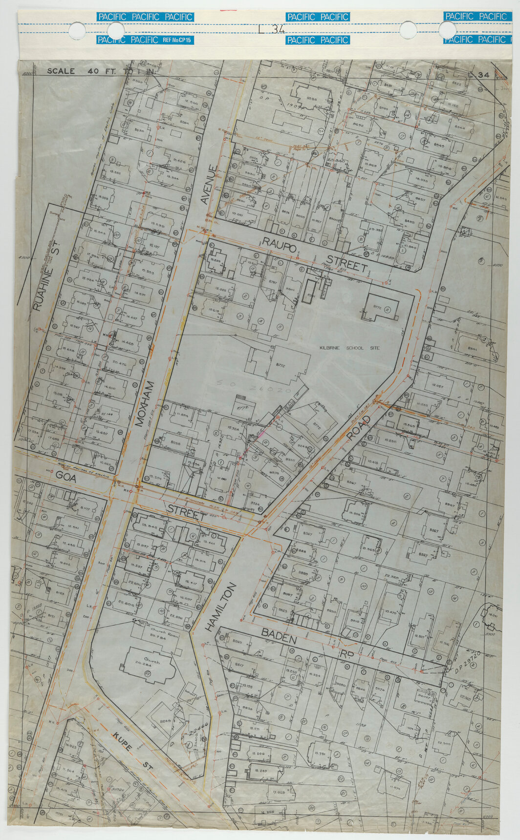 40 Foot to an Inch Record Sheet, sheet L34