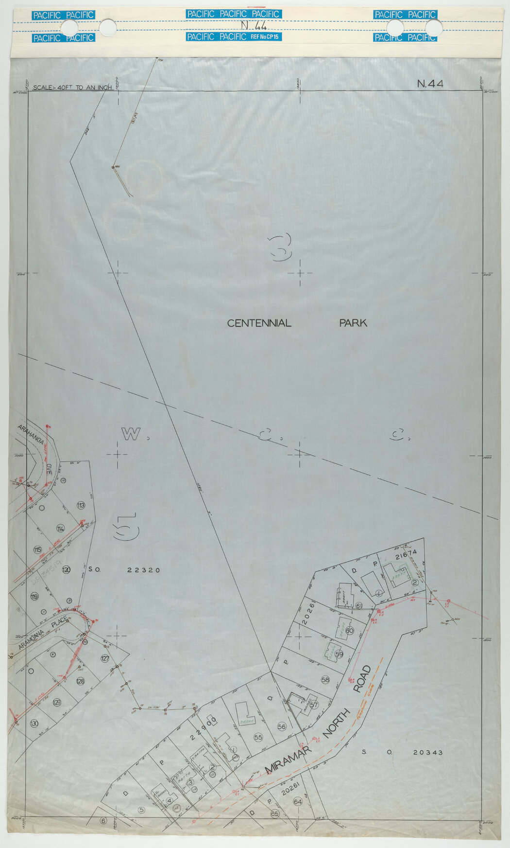 40 Foot to an Inch Record Sheet, sheet N44