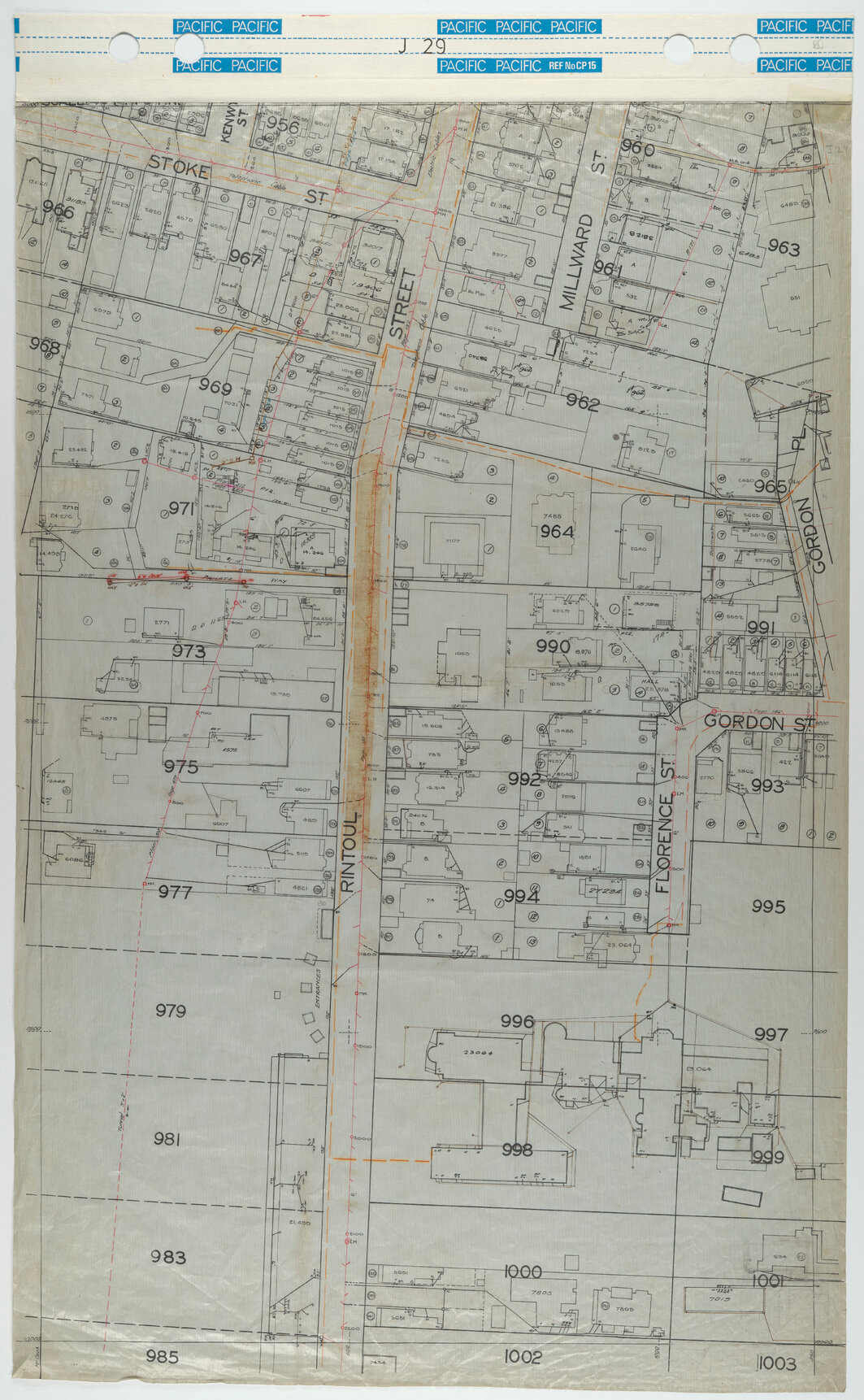 40 Foot to an Inch Record Sheet, sheet J29