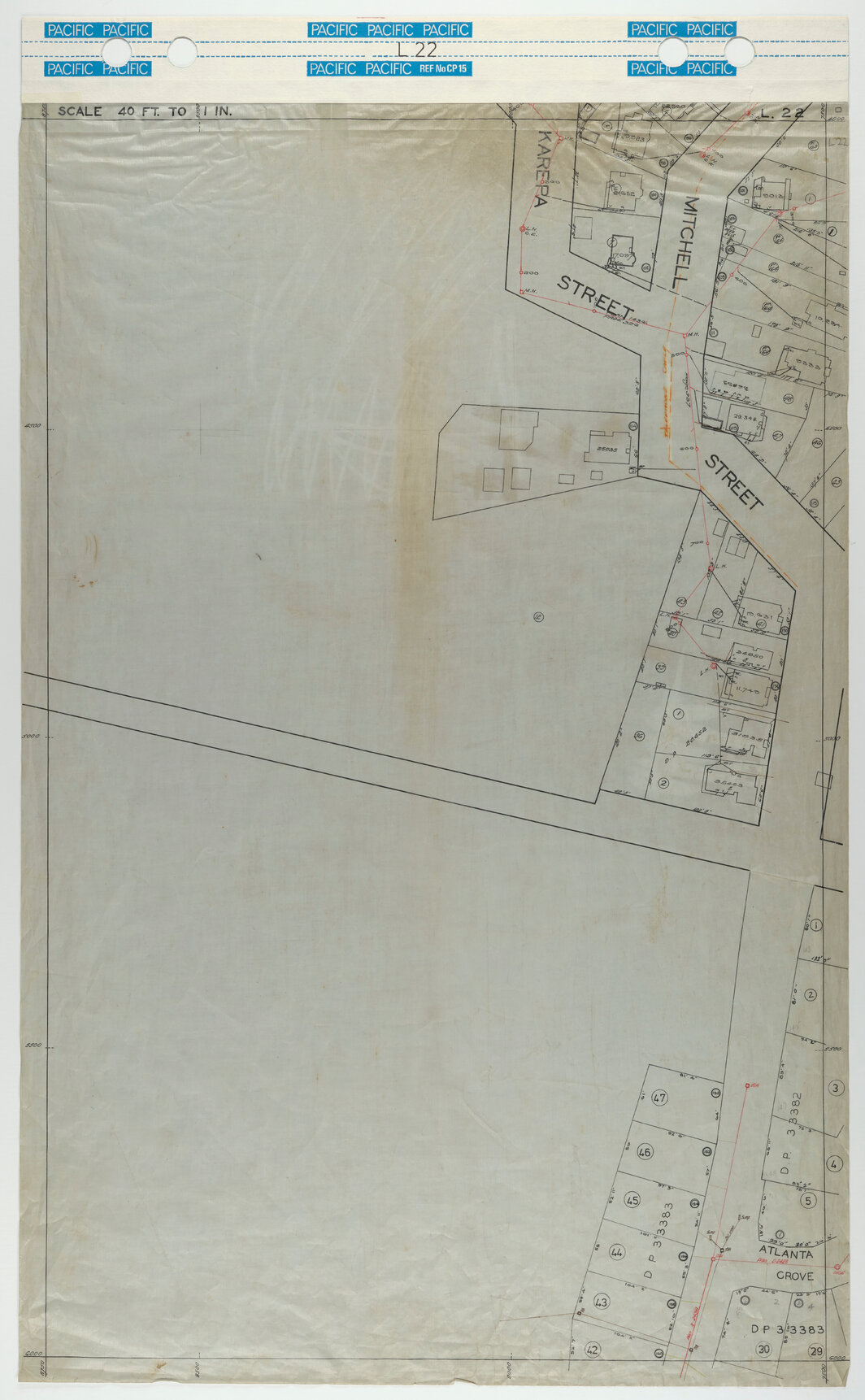 40 Foot to an Inch Record Sheet, sheet L22