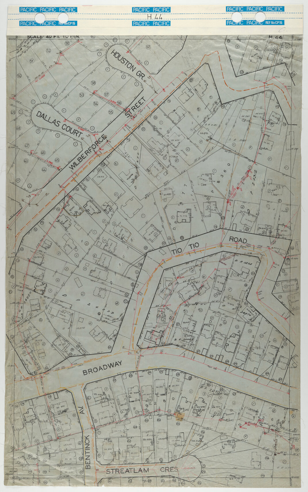 40 Foot to an Inch Record Sheet, sheet H44