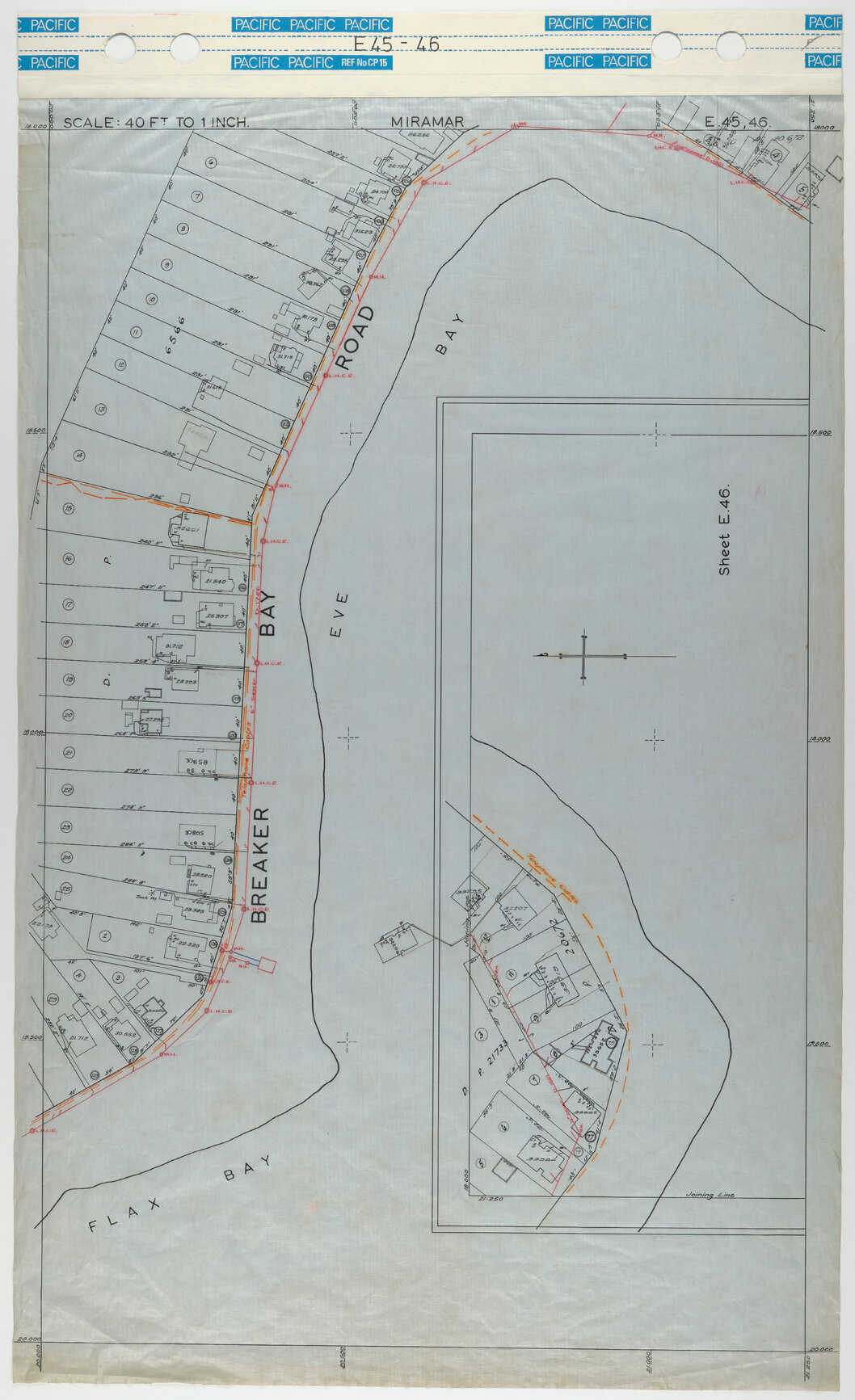 40 Foot to an Inch Record Sheet, sheets E45-E46