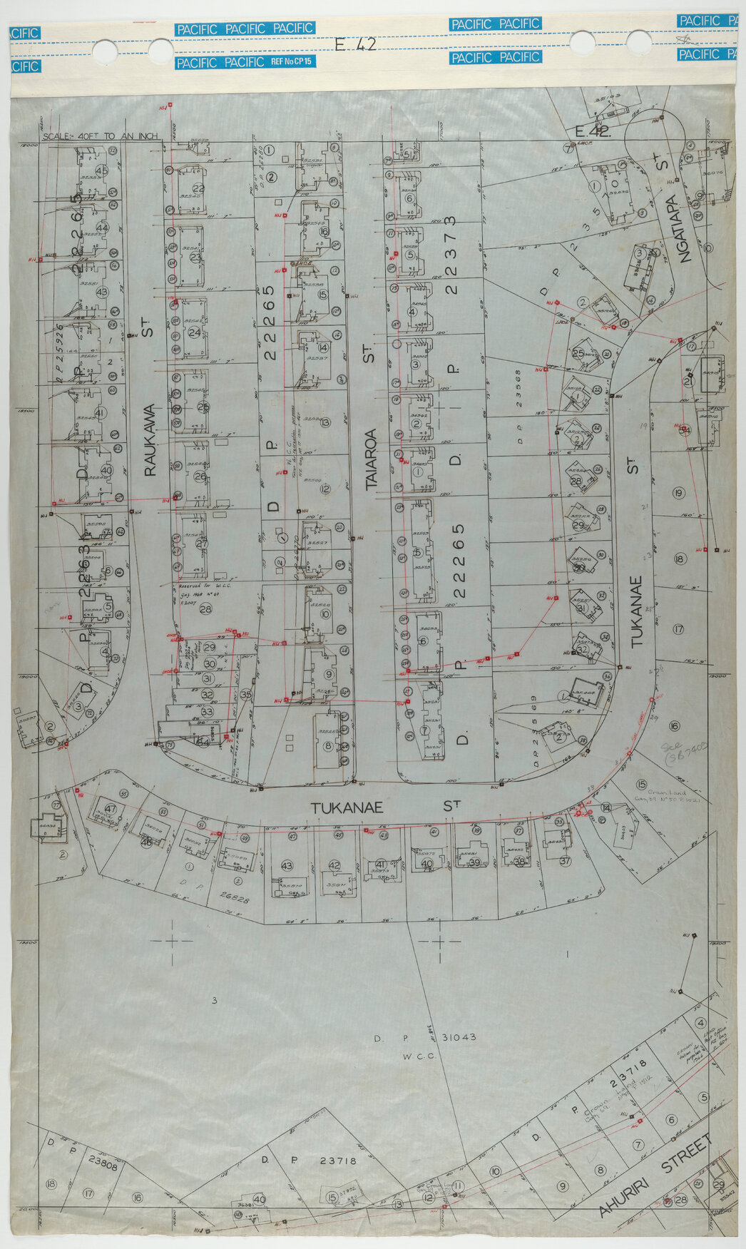 40 Foot to an Inch Record Sheet, sheet E42