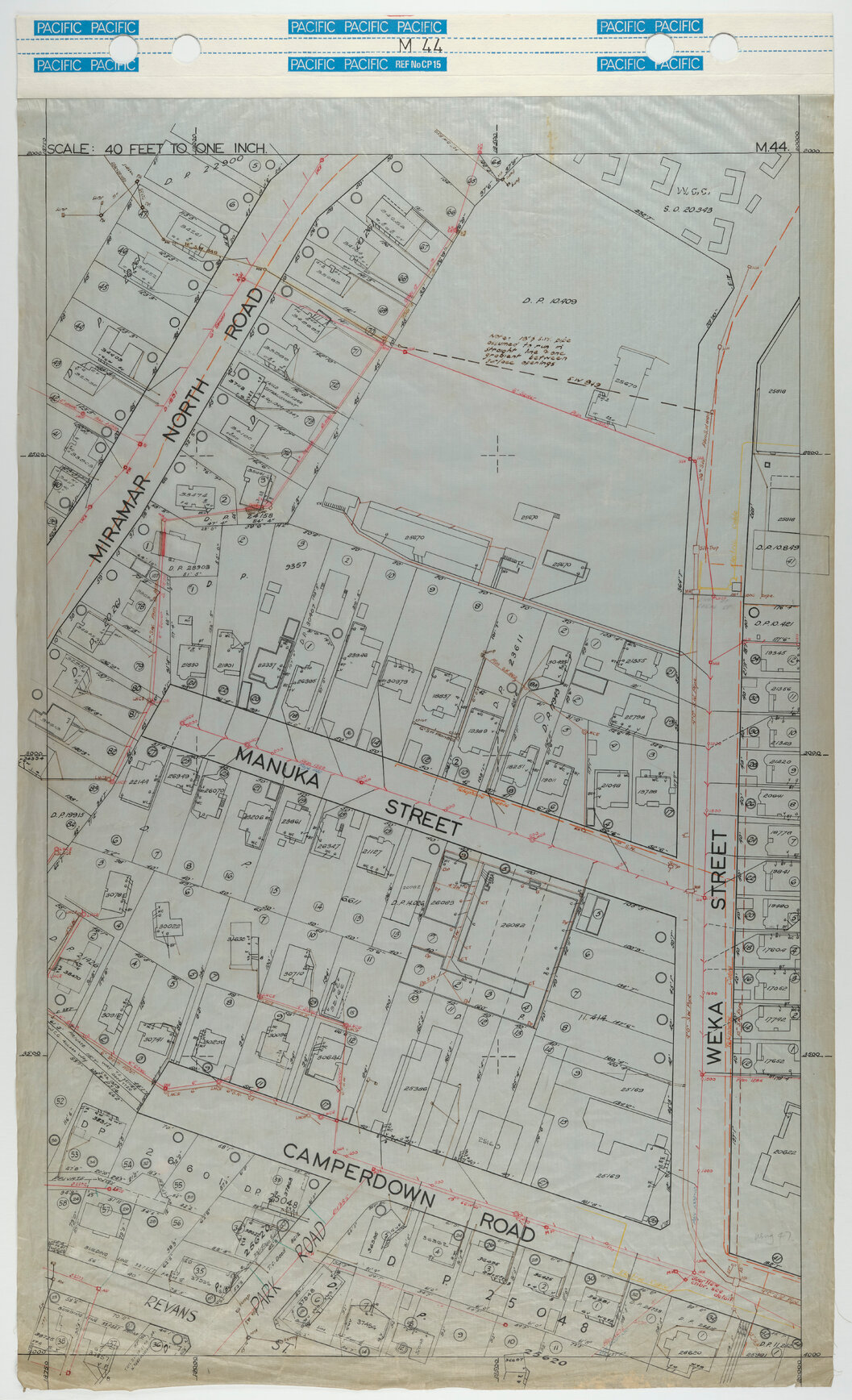 40 Foot to an Inch Record Sheet, sheet M44