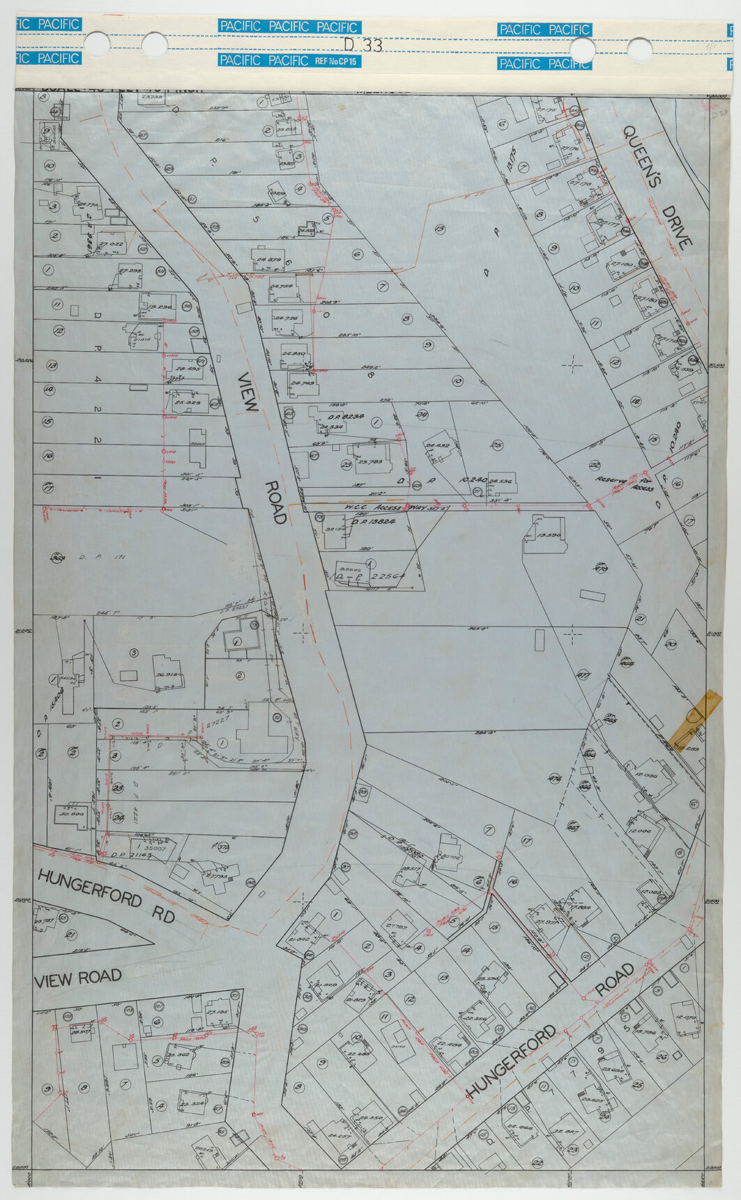 40 Foot to an Inch Record Sheet, sheet D33