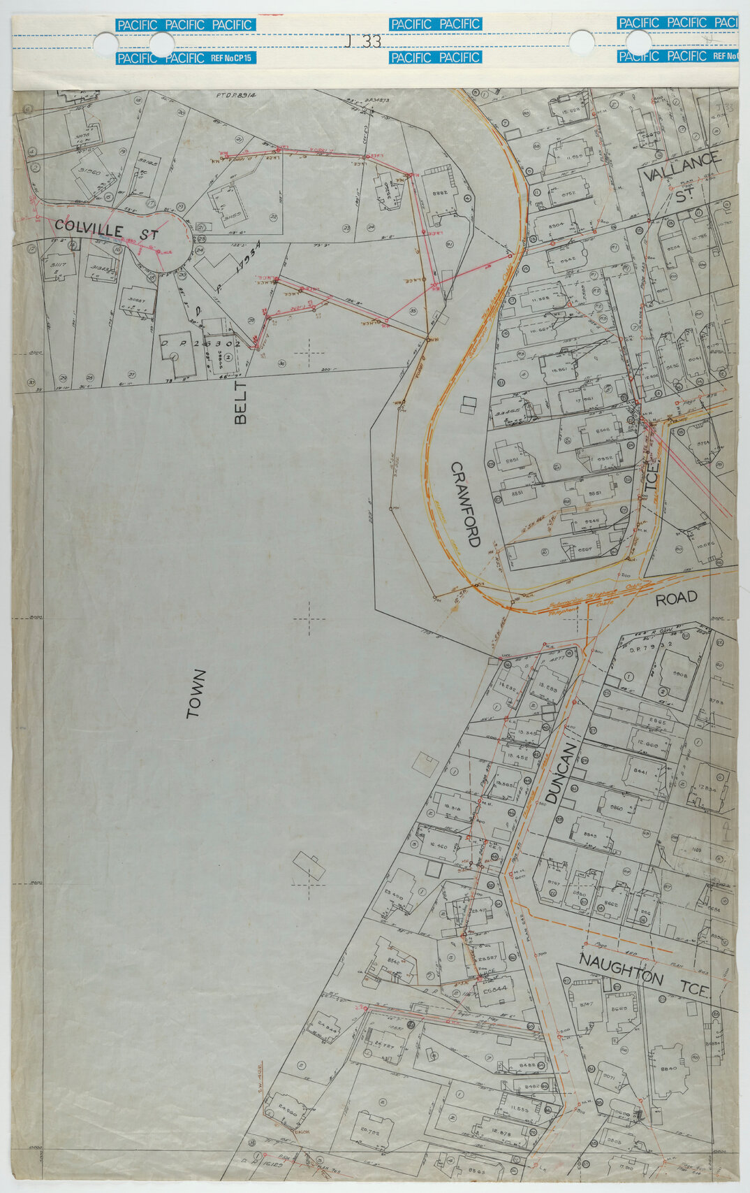 40 Foot to an Inch Record Sheet, sheet J33