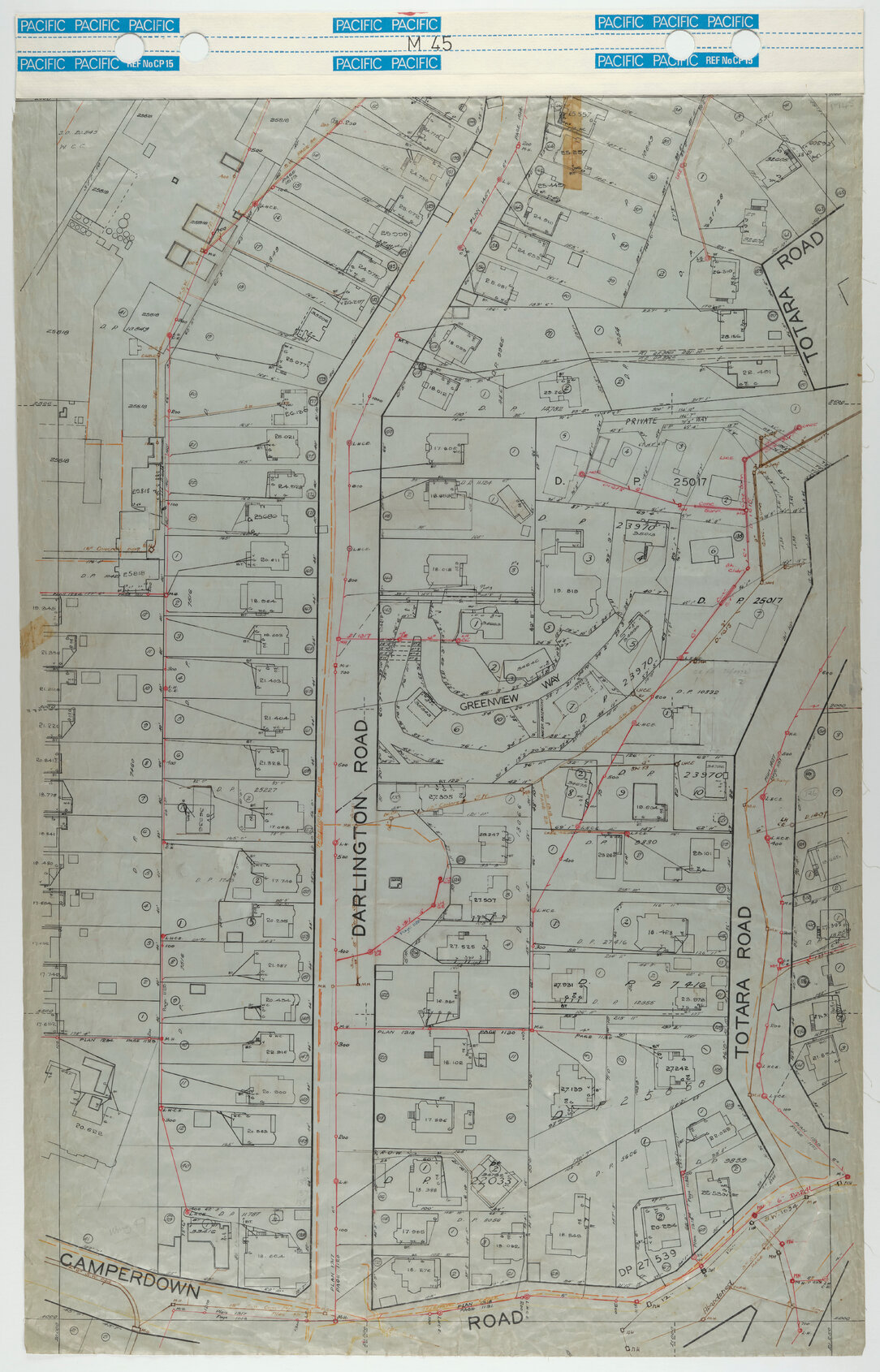 40 Foot to an Inch Record Sheet, sheet M45