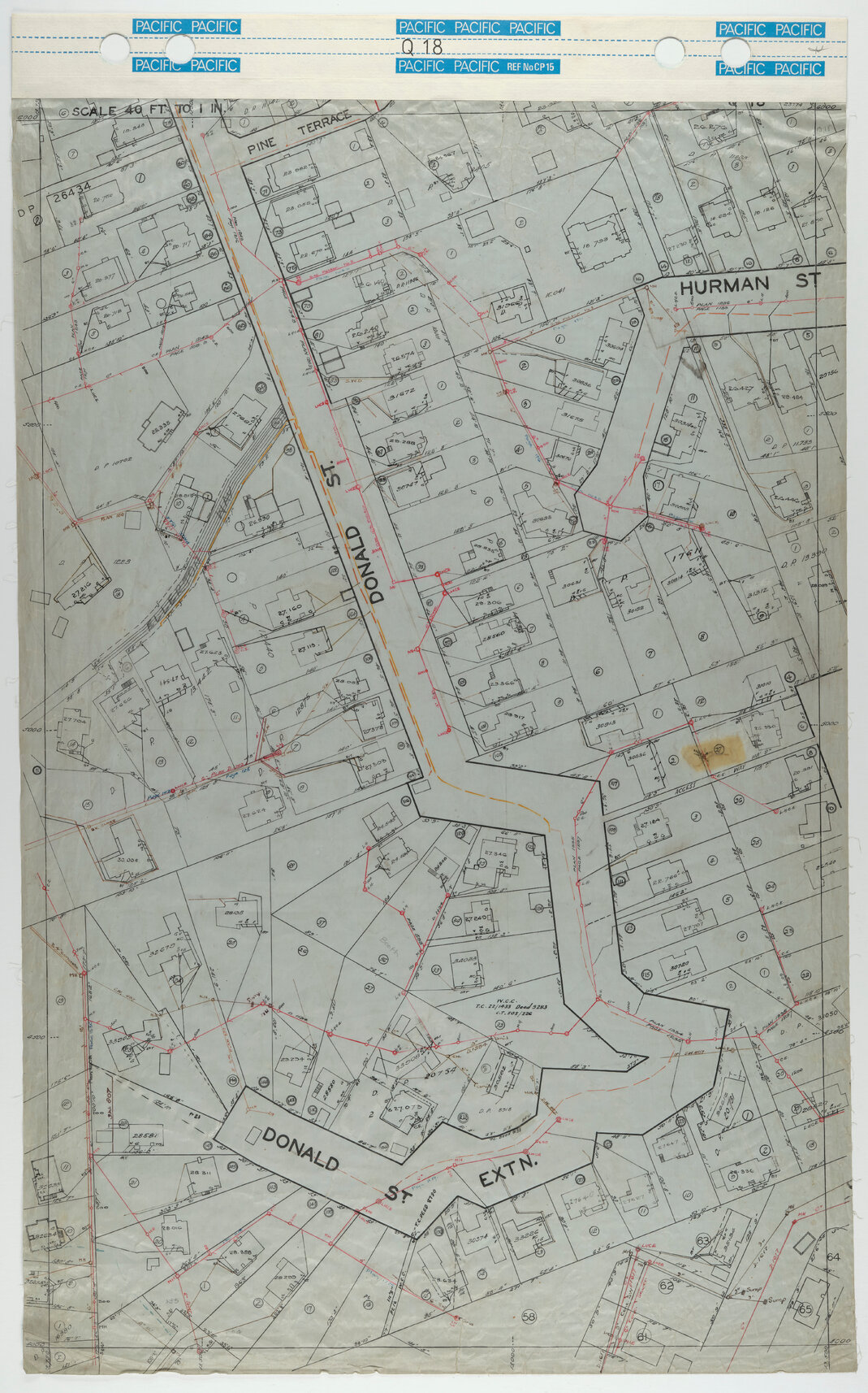 40 Foot to an Inch Record Sheet, sheet Q18