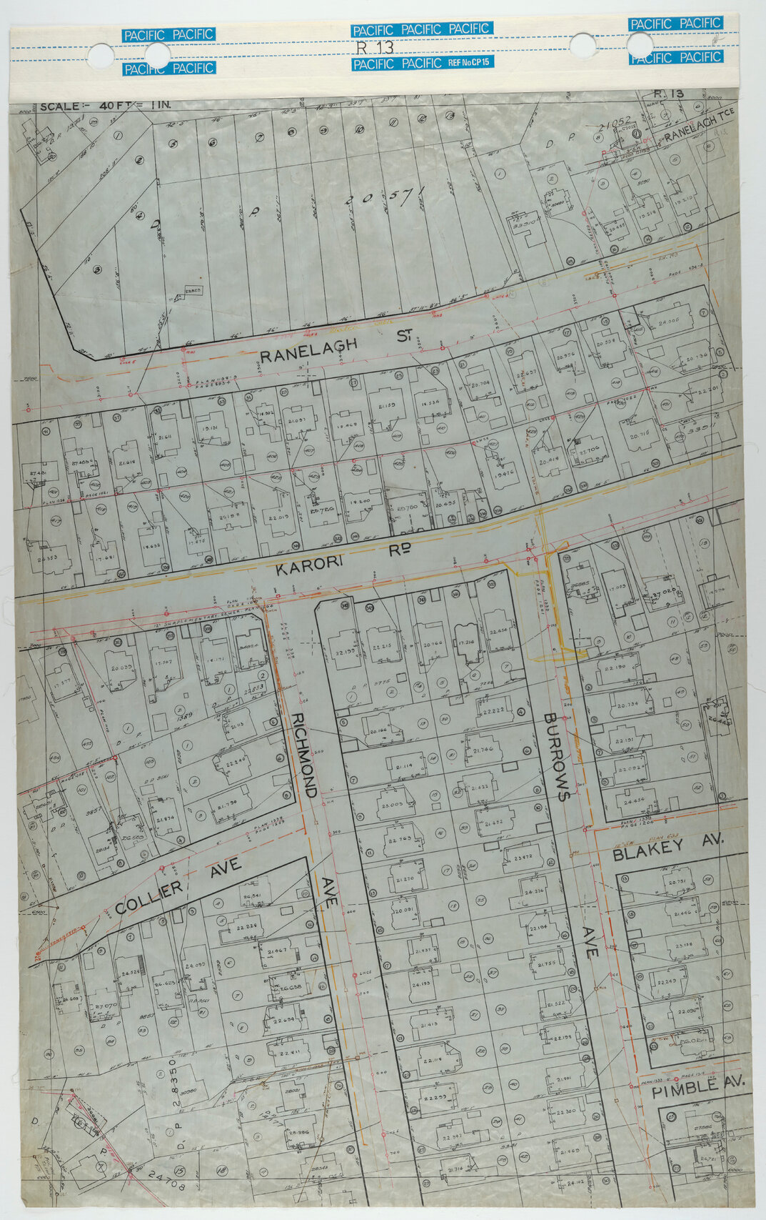 40 Foot to an Inch Record Sheet, sheet R13