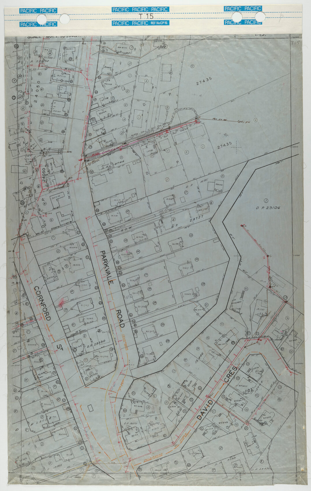 40 Foot to an Inch Record Sheet, sheet T15