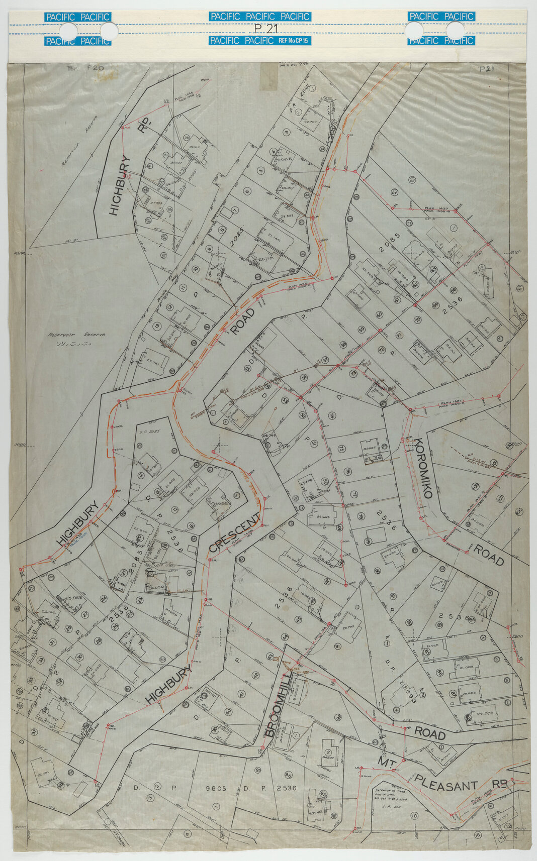 40 Foot to an Inch Record Sheet, sheet P21
