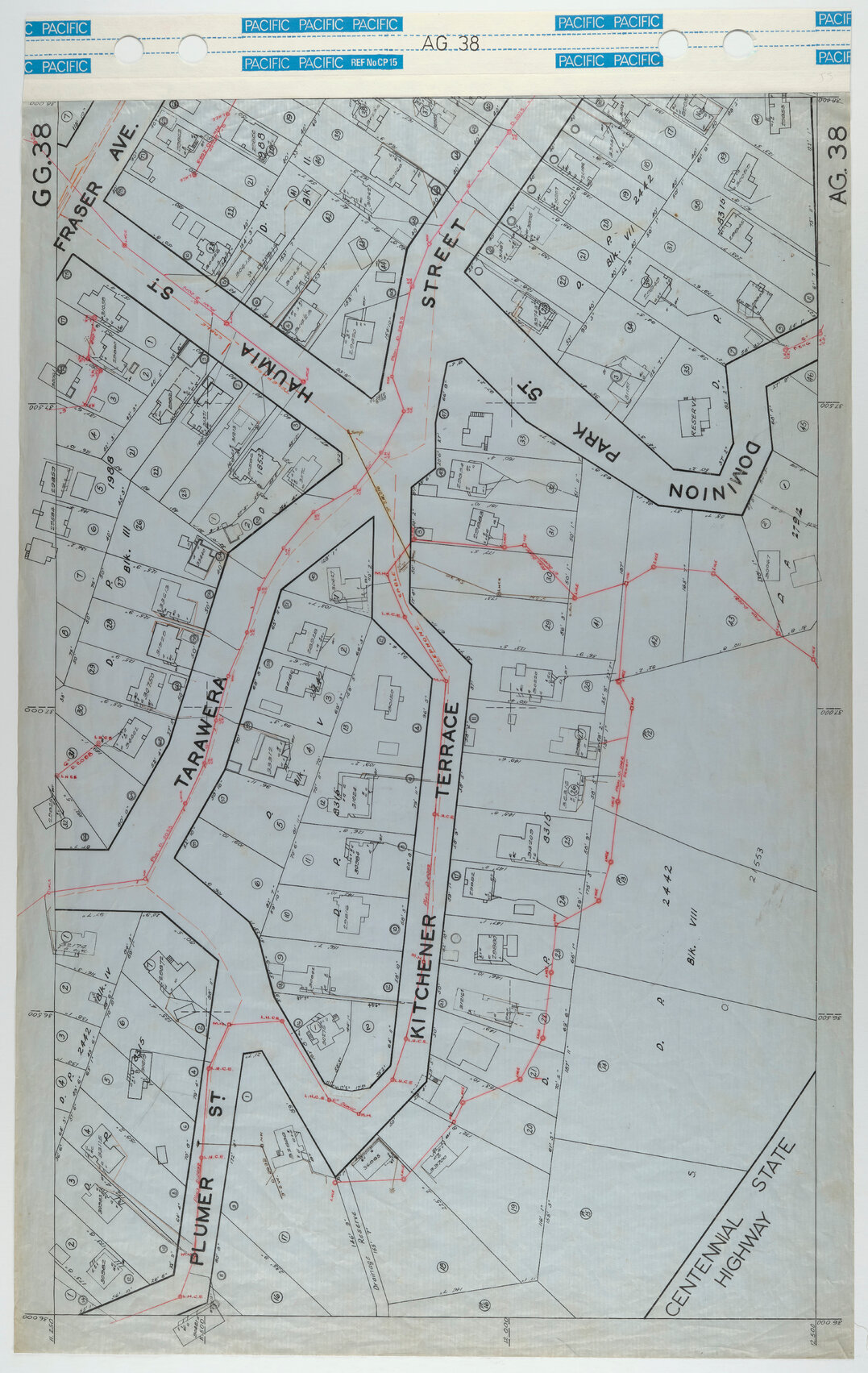40 Foot to an Inch Record Sheet, sheet AG38