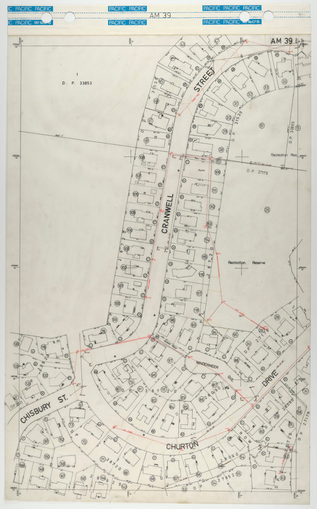 40 Foot to an Inch Record Sheet, sheet AM39