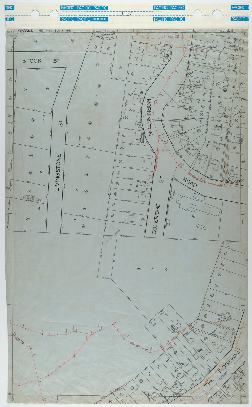 40 Foot to an Inch Record Sheet, sheet J24