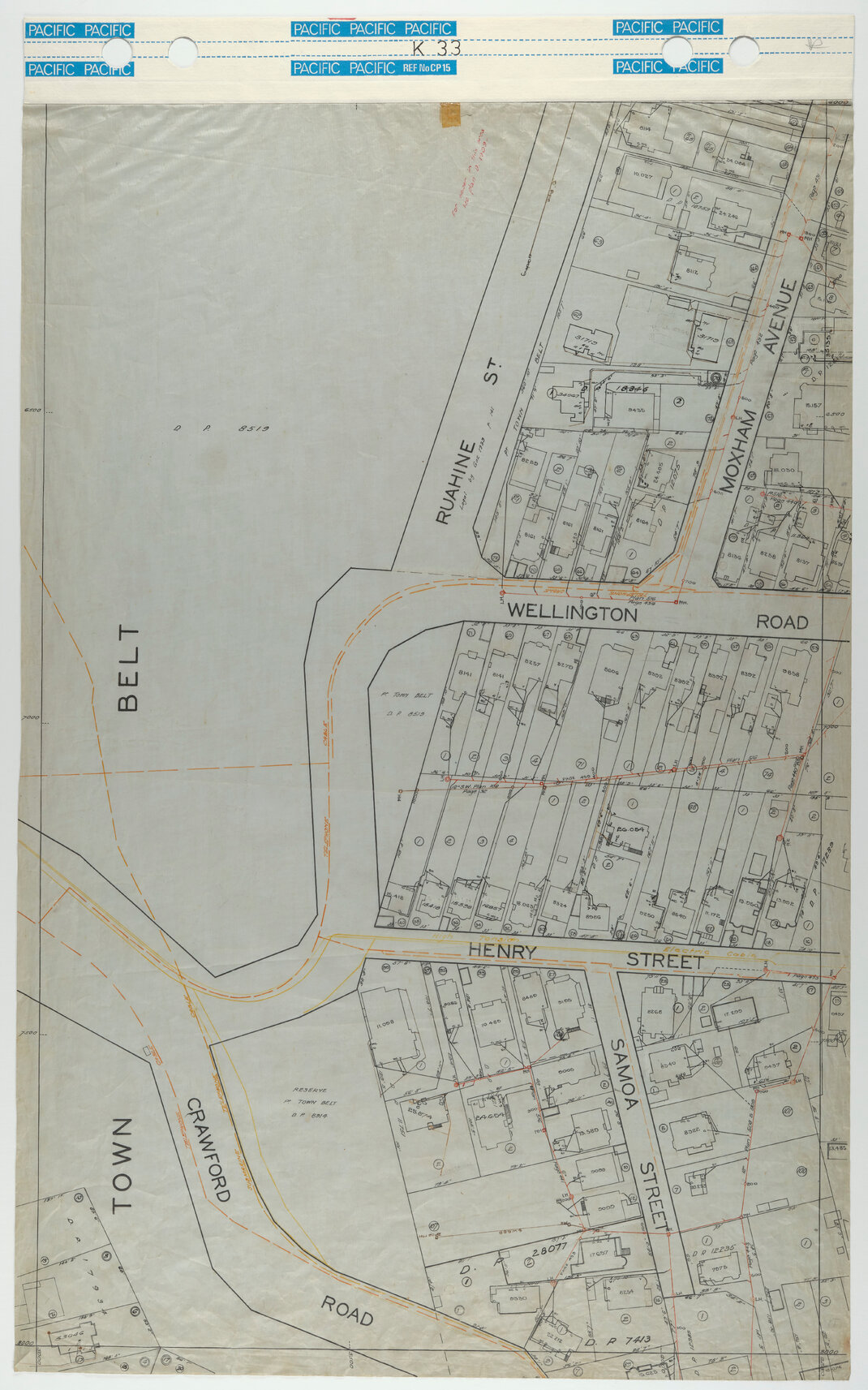 40 Foot to an Inch Record Sheet, sheet K33
