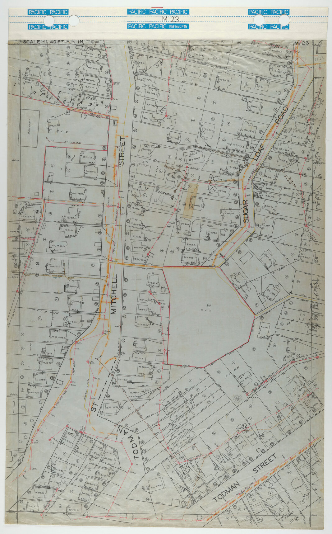 40 Foot to an Inch Record Sheet, sheet M23