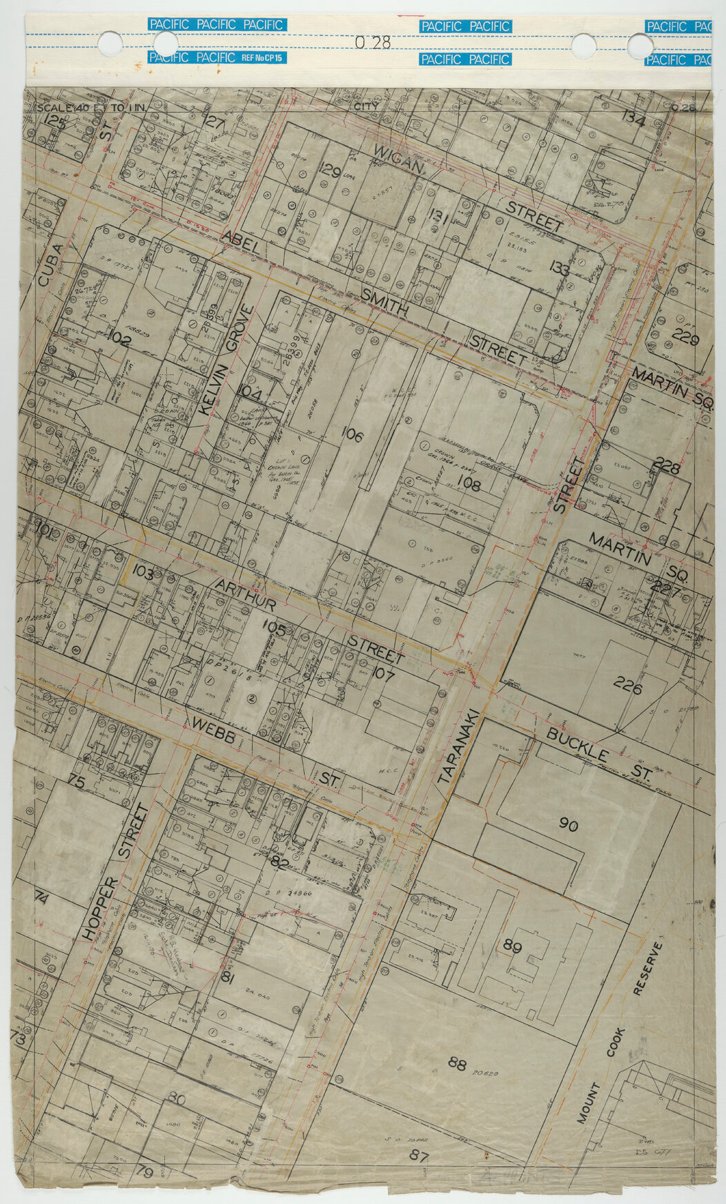 40 Foot to an Inch Record Sheet, sheet O28