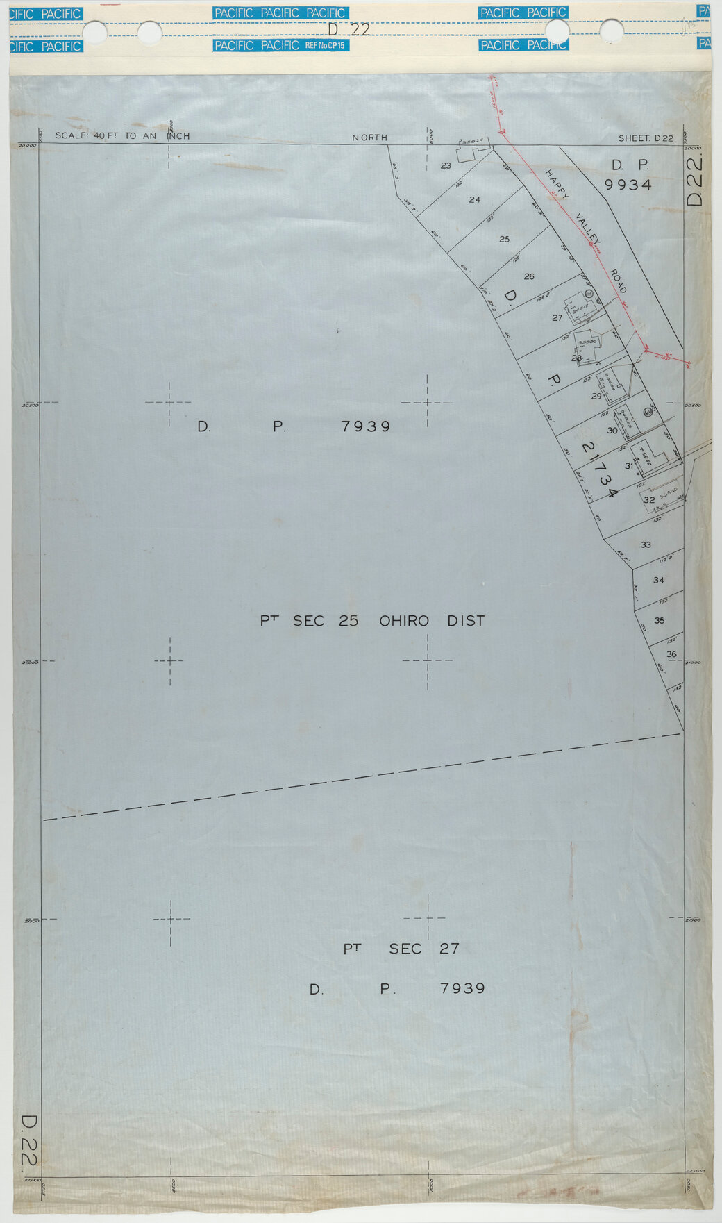 40 Foot to an Inch Record Sheet, sheet D22