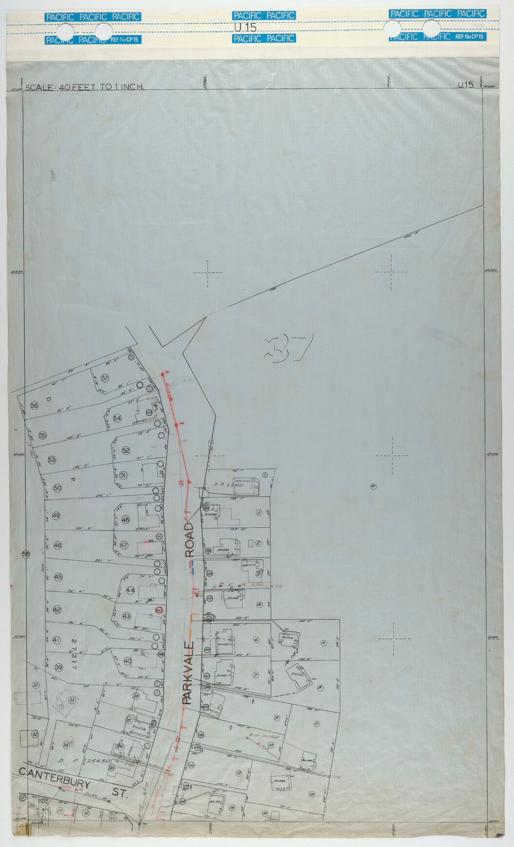 40 Foot to an Inch Record Sheet, sheet U15