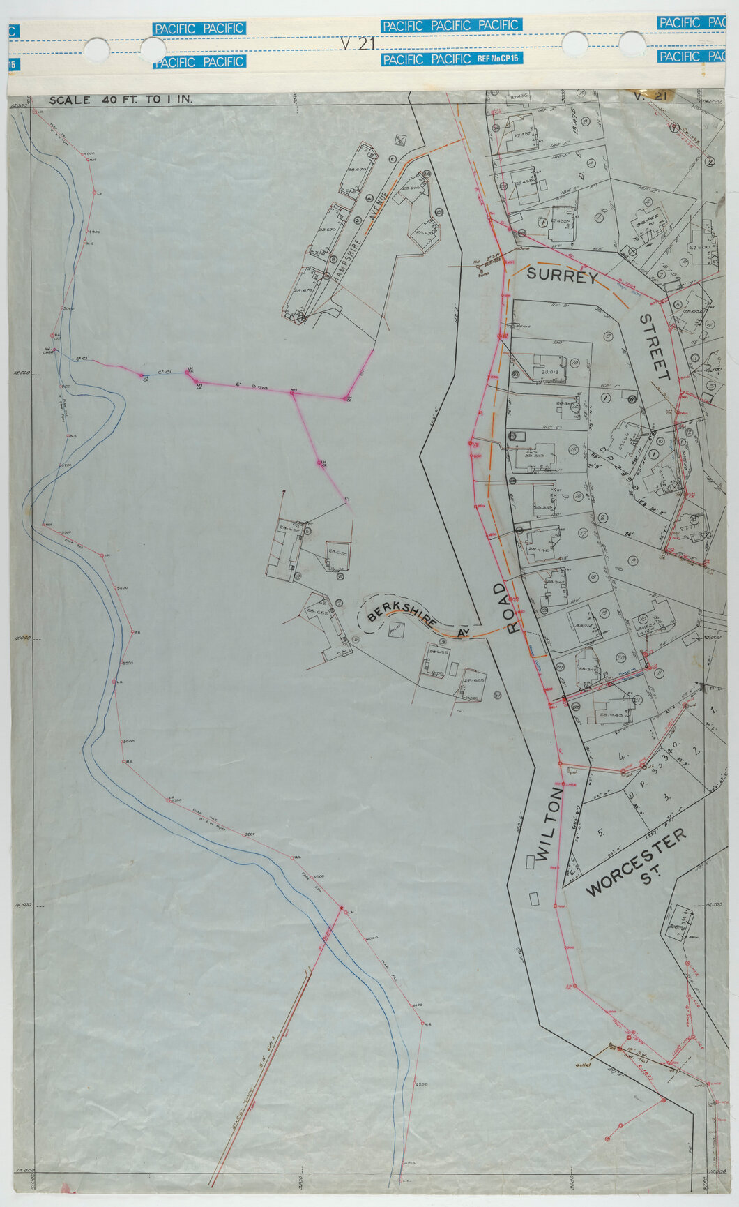 40 Foot to an Inch Record Sheet, sheet V21