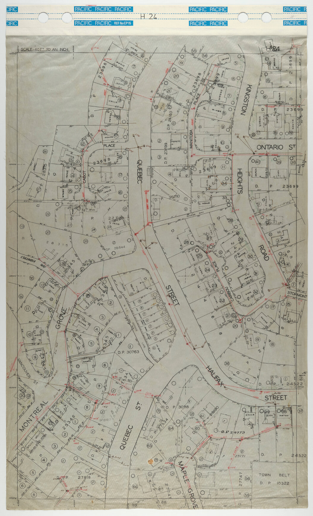 40 Foot to an Inch Record Sheet, sheet H24