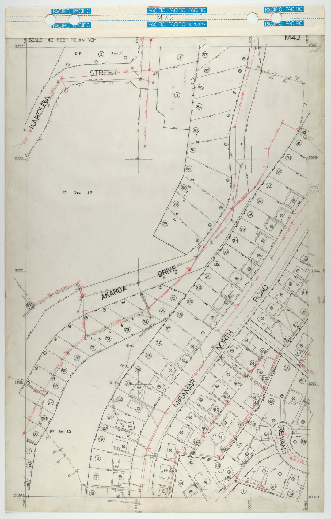40 Foot to an Inch Record Sheet, sheet M43