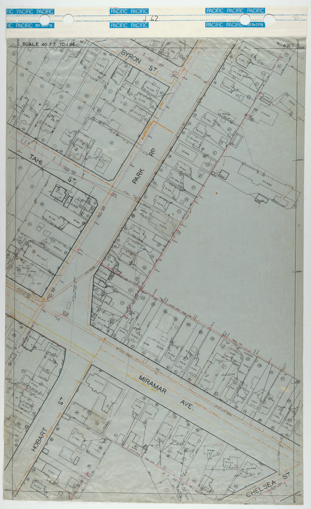 40 Foot to an Inch Record Sheet, sheet J42
