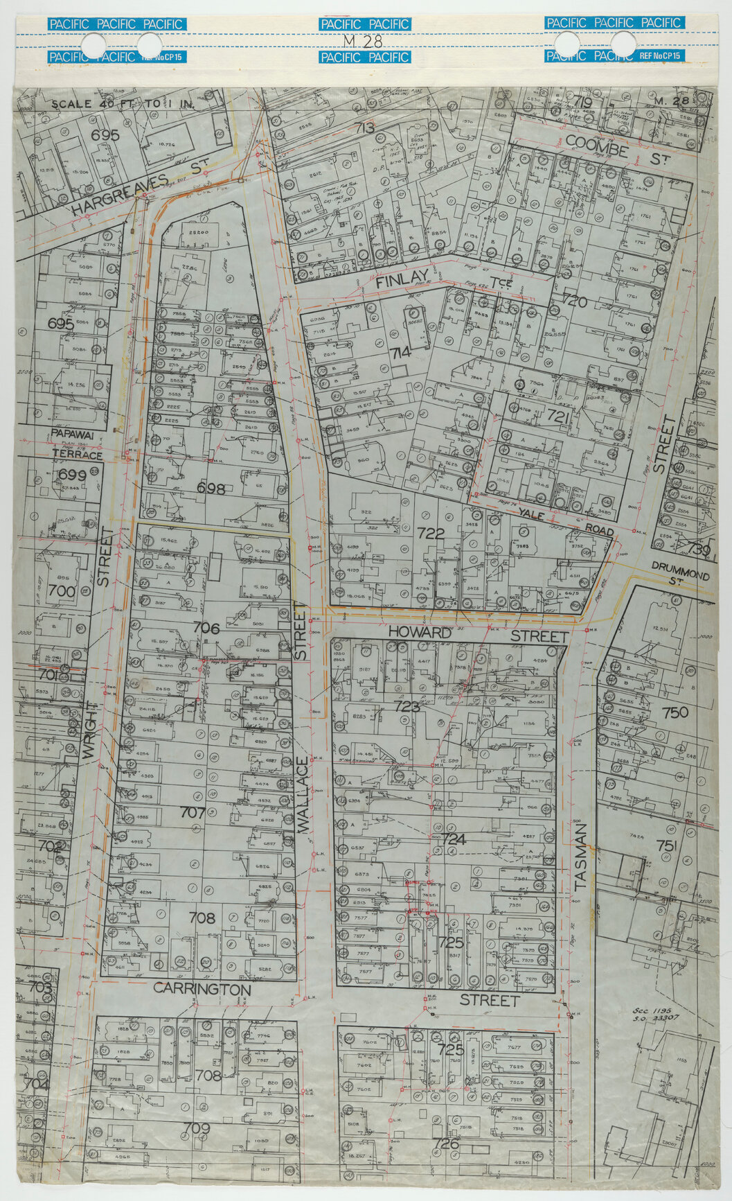 40 Foot to an Inch Record Sheet, sheet M28