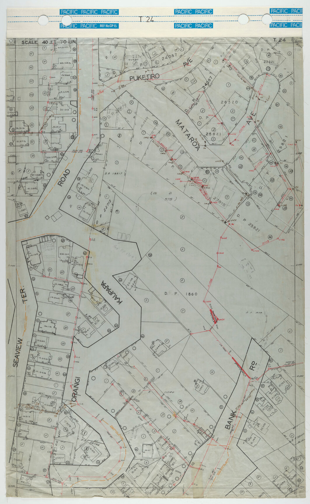 40 Foot to an Inch Record Sheet, sheet T24