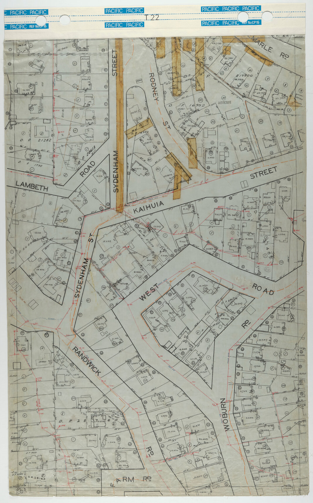 40 Foot to an Inch Record Sheet, sheet T22
