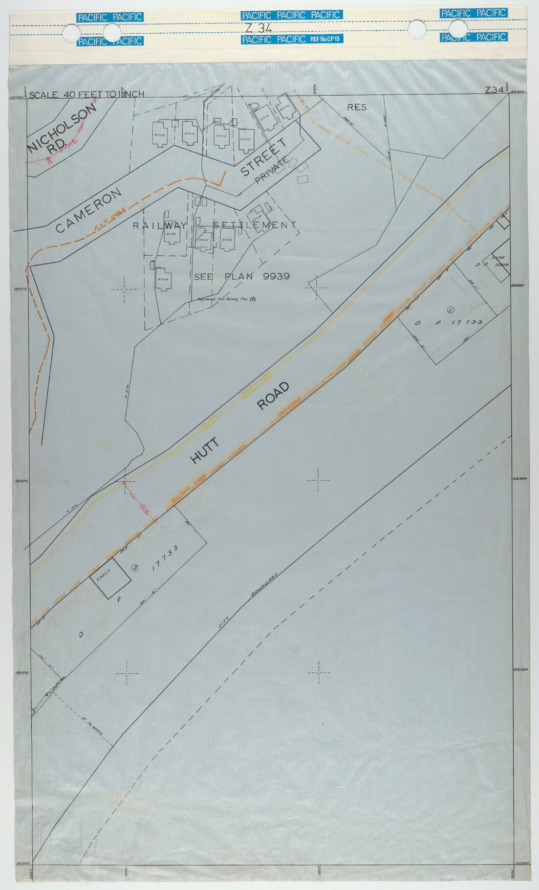 40 Foot to an Inch Record Sheet, sheet Z34