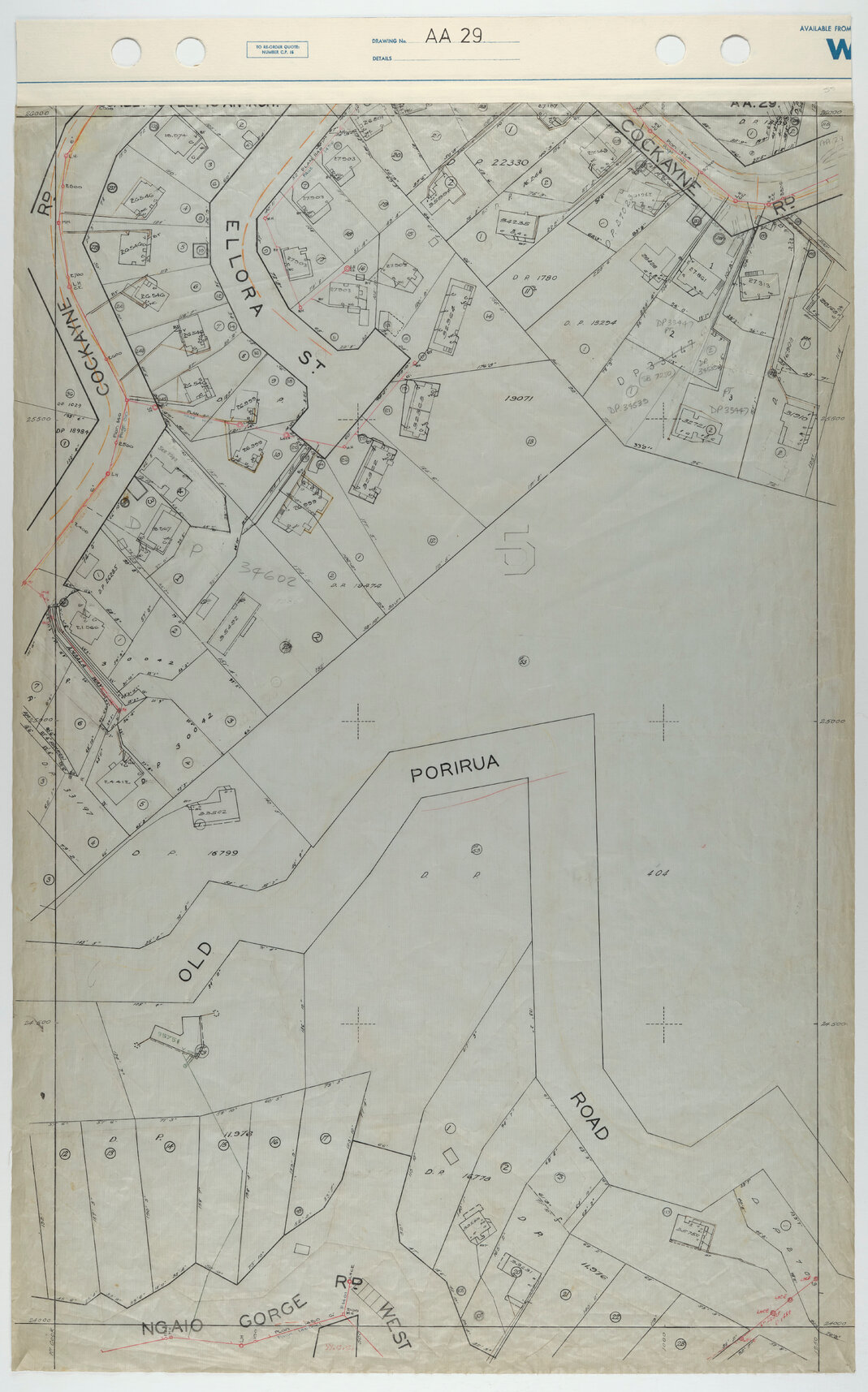 40 Foot to an Inch Record Sheet, sheet AA29