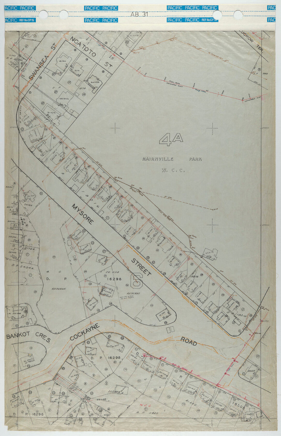 40 Foot to an Inch Record Sheet, sheet AB31