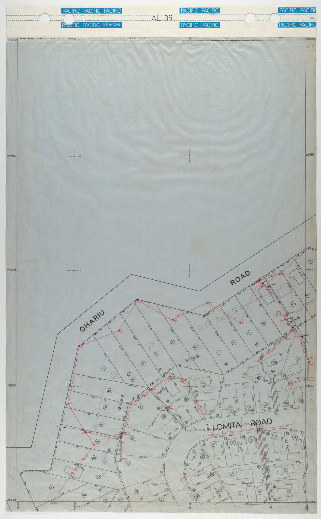 40 Foot to an Inch Record Sheet, sheet AL36