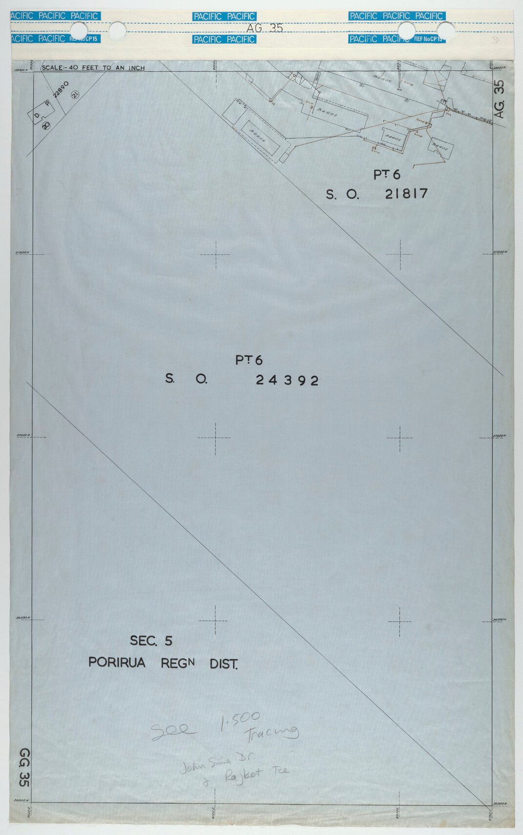 40 Foot to an Inch Record Sheet, sheet AG35