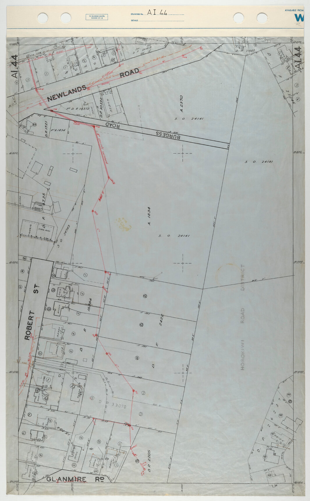 40 Foot to an Inch Record Sheet, sheet AI44