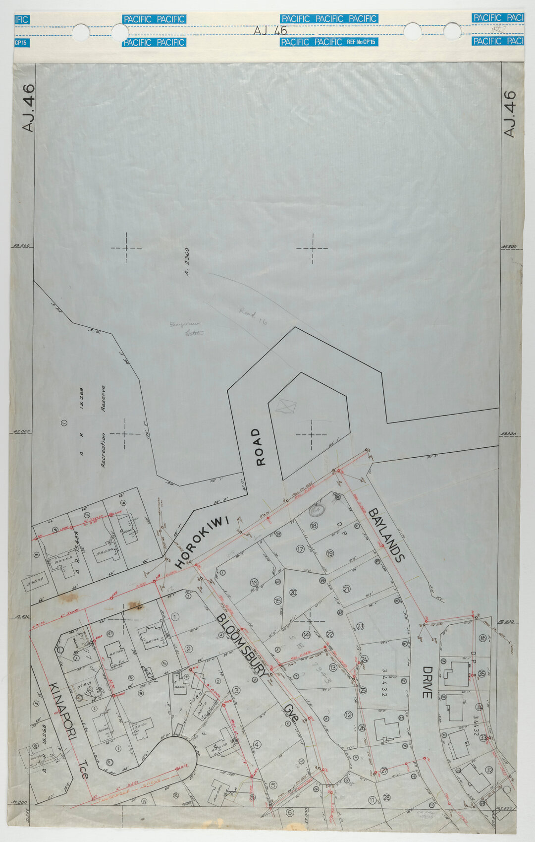 40 Foot to an Inch Record Sheet, sheet AJ46