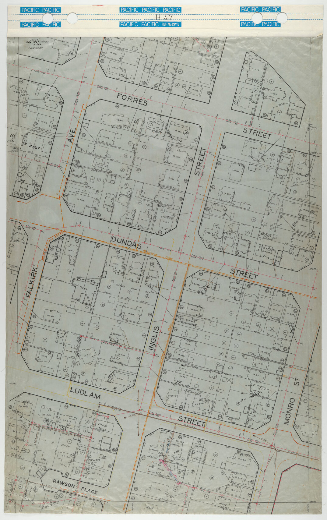 40 Foot to an Inch Record Sheet, sheet H47