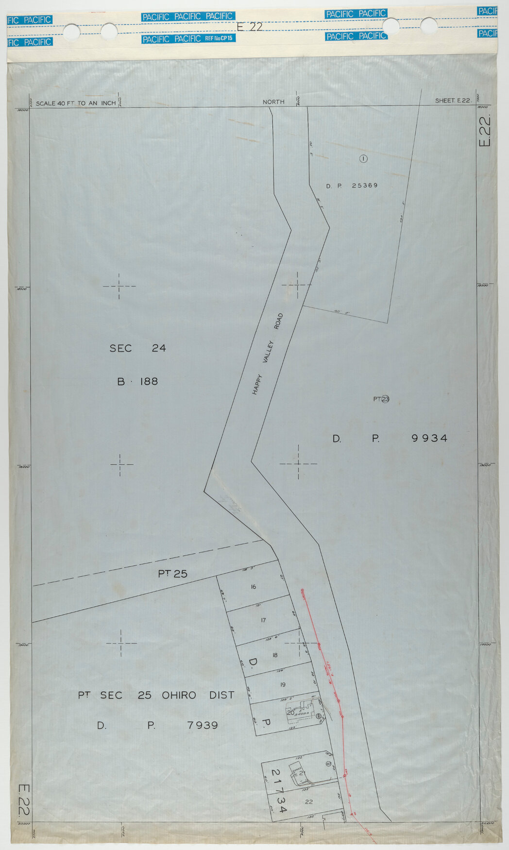 40 Foot to an Inch Record Sheet, sheet E22
