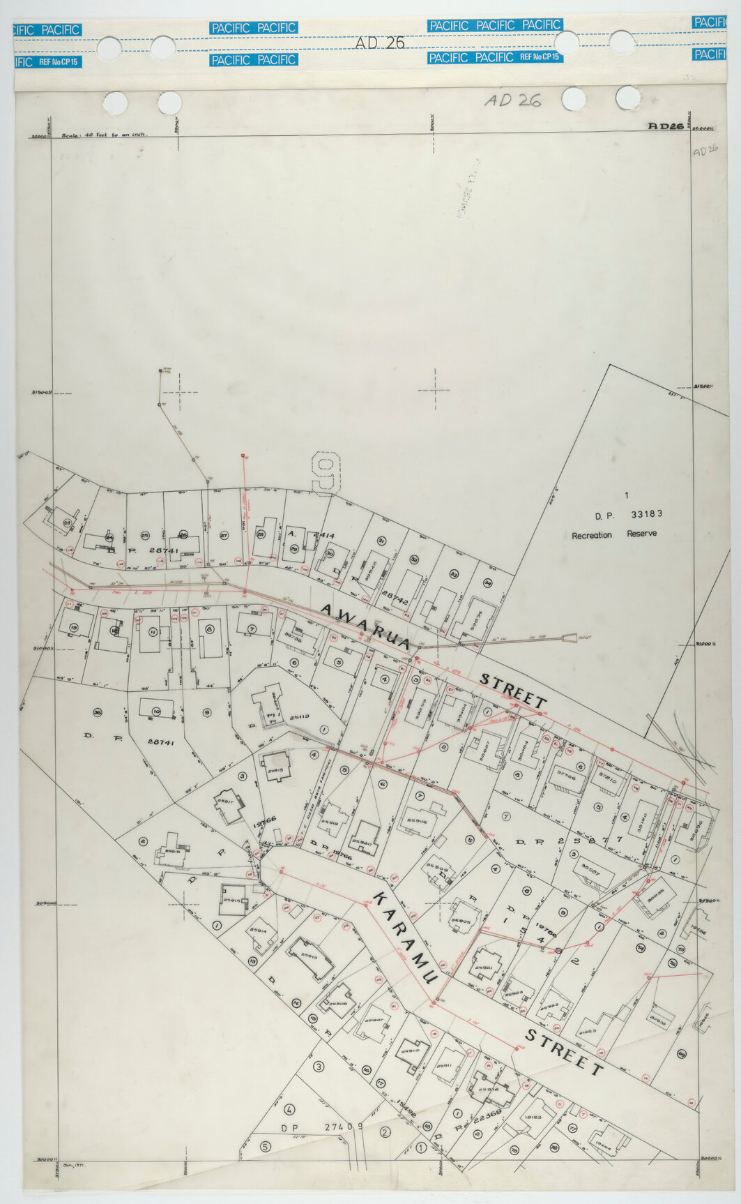 40 Foot to an Inch Record Sheet, sheet AD26