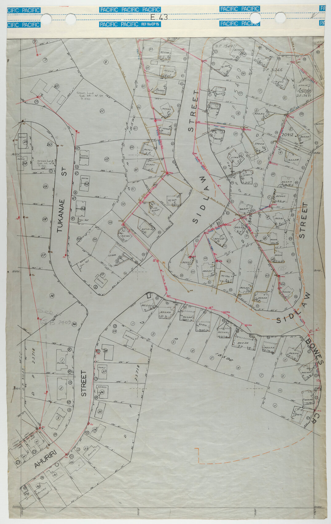 40 Foot to an Inch Record Sheet, sheet E43