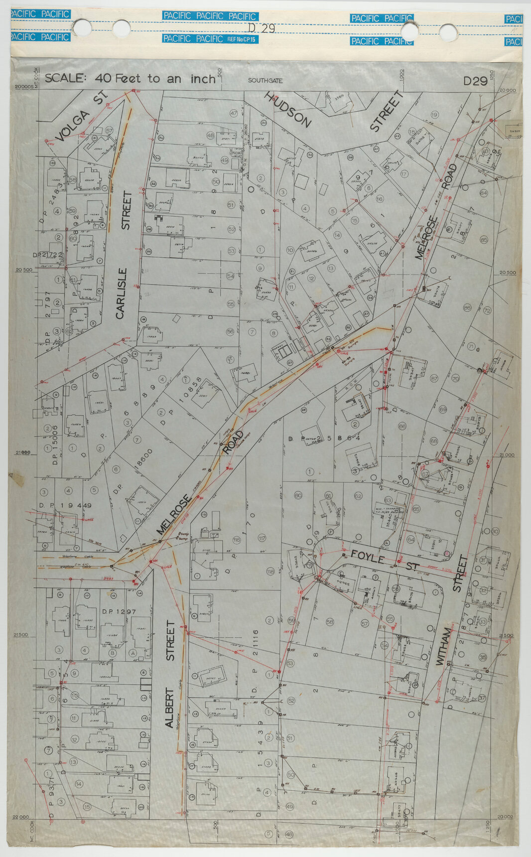40 Foot to an Inch Record Sheet, sheet D29