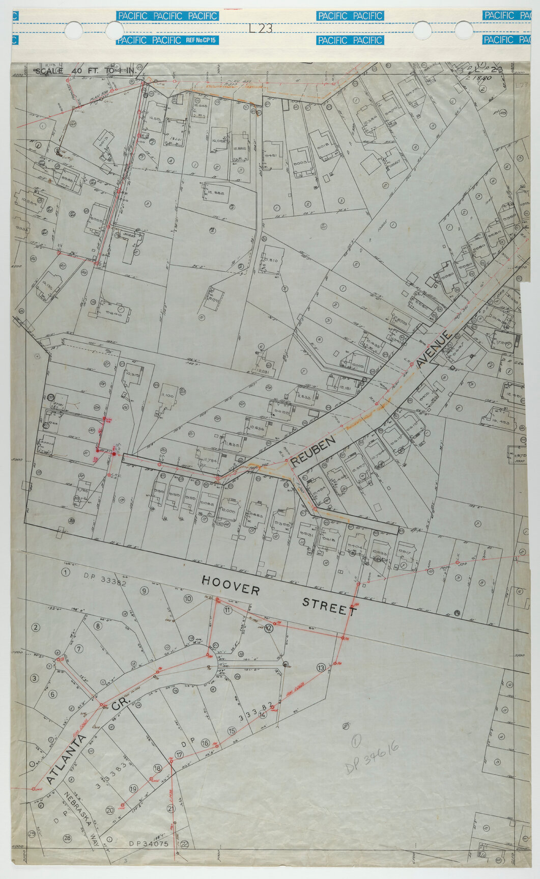40 Foot to an Inch Record Sheet, sheet L23