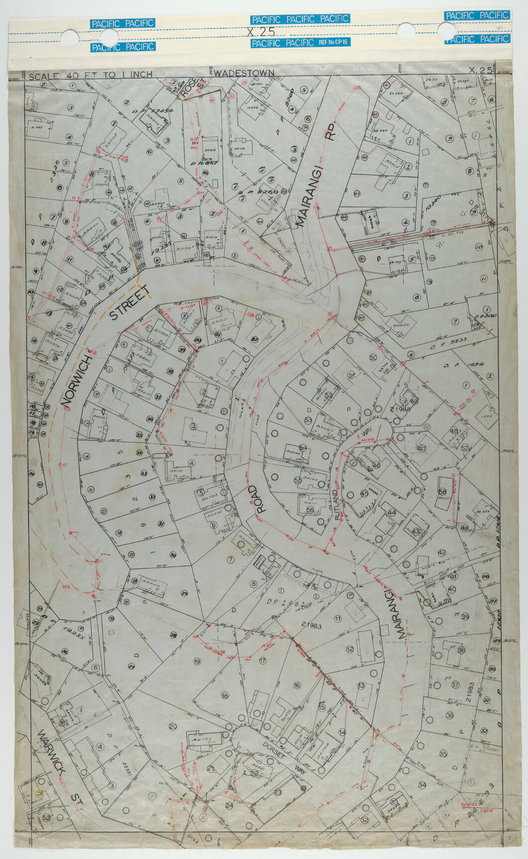 40 Foot to an Inch Record Sheet, sheet X25