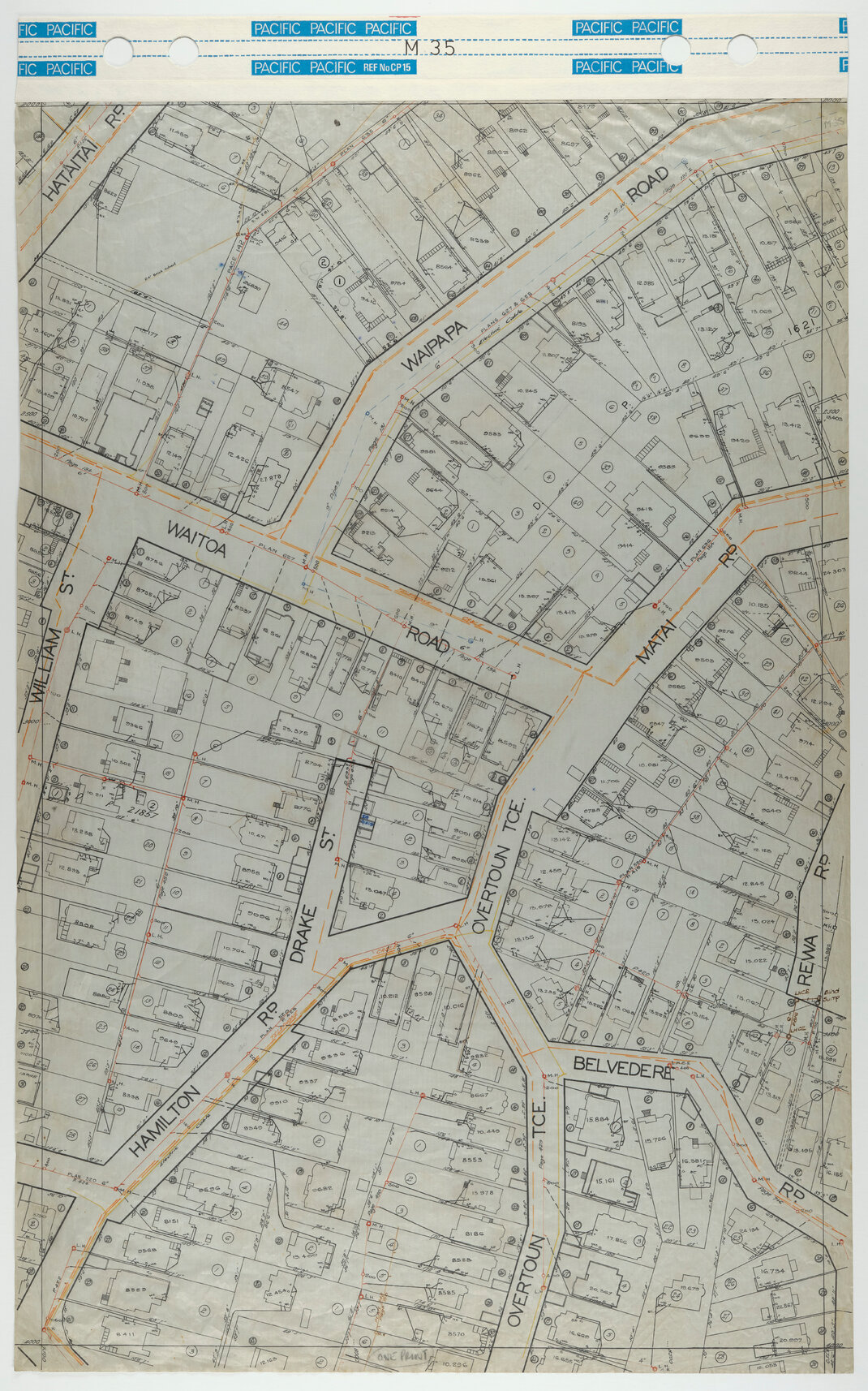 40 Foot to an Inch Record Sheet, sheet M35