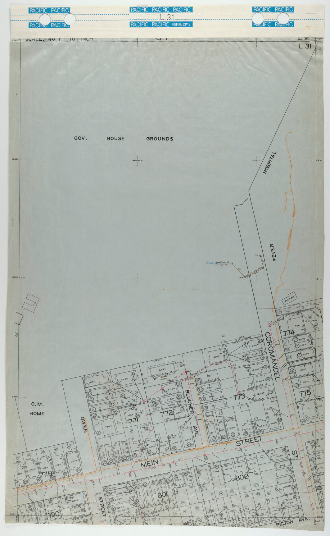 40 Foot to an Inch Record Sheet, sheet L31