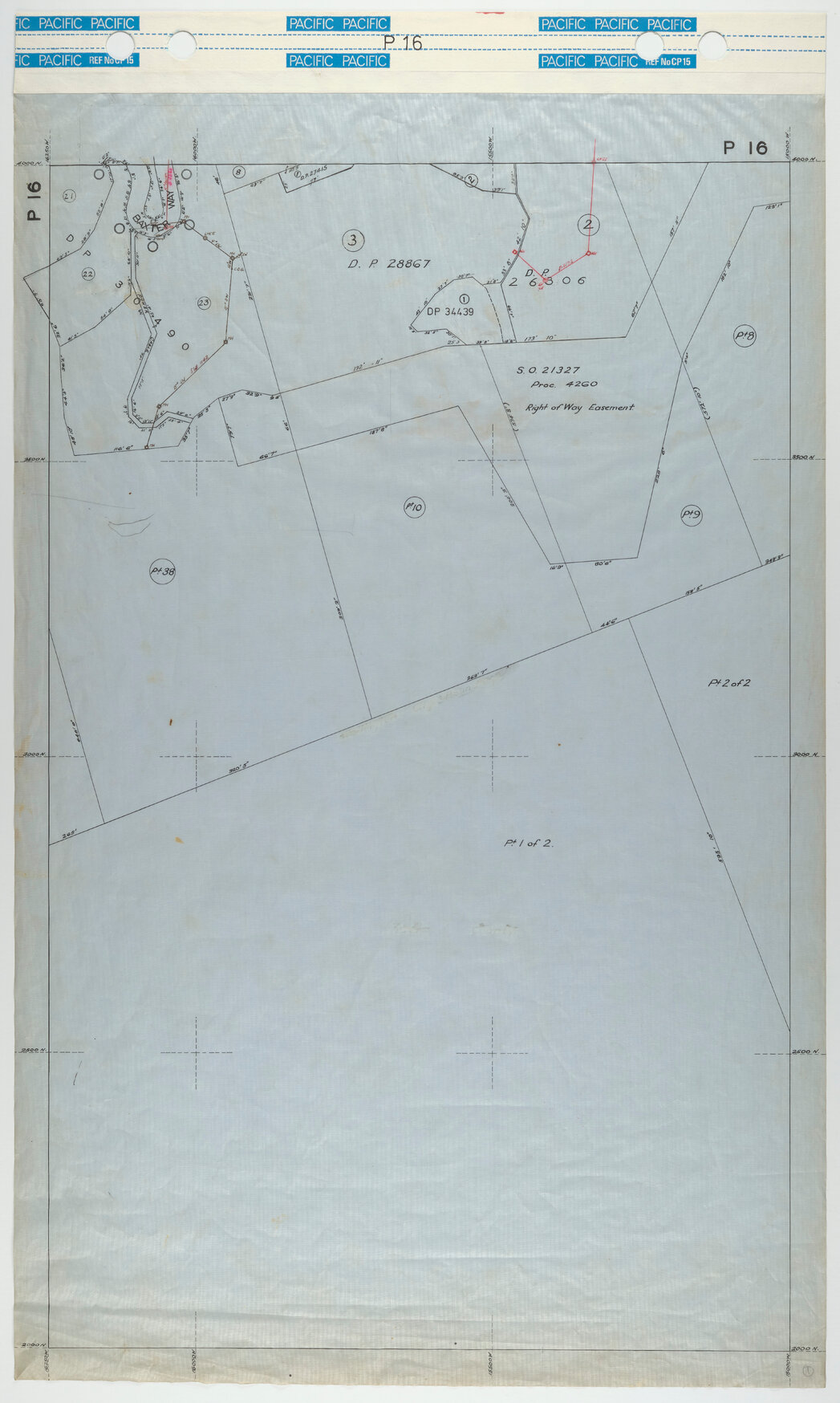 40 Foot to an Inch Record Sheet, sheet P16